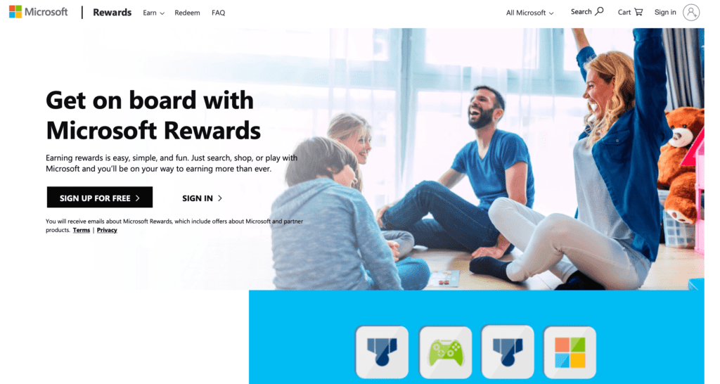 microsoft rewards for gift cards