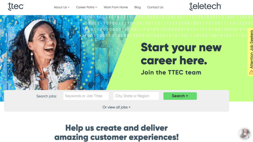 ttec customer support daily paying jobs