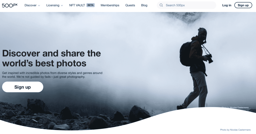 sell photos on 500px